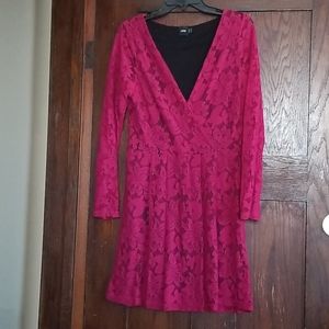 Asos V-Neck Long Sleeve Lace Dress
